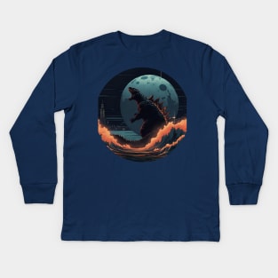 Kanagawa Monster Kids Long Sleeve T-Shirt